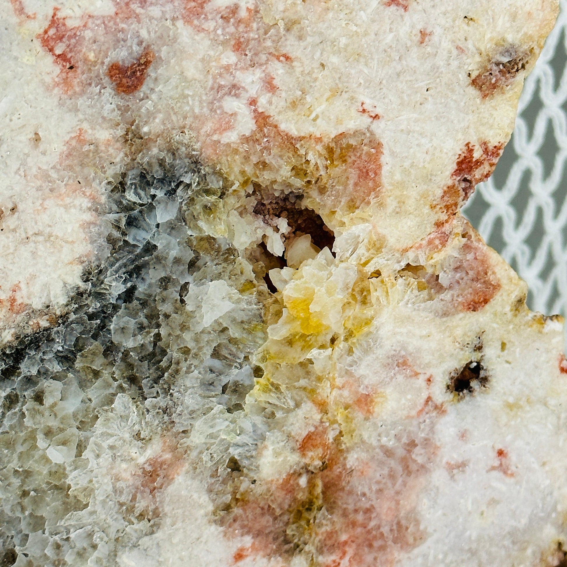 up close shot of pink amethyst druzy formations