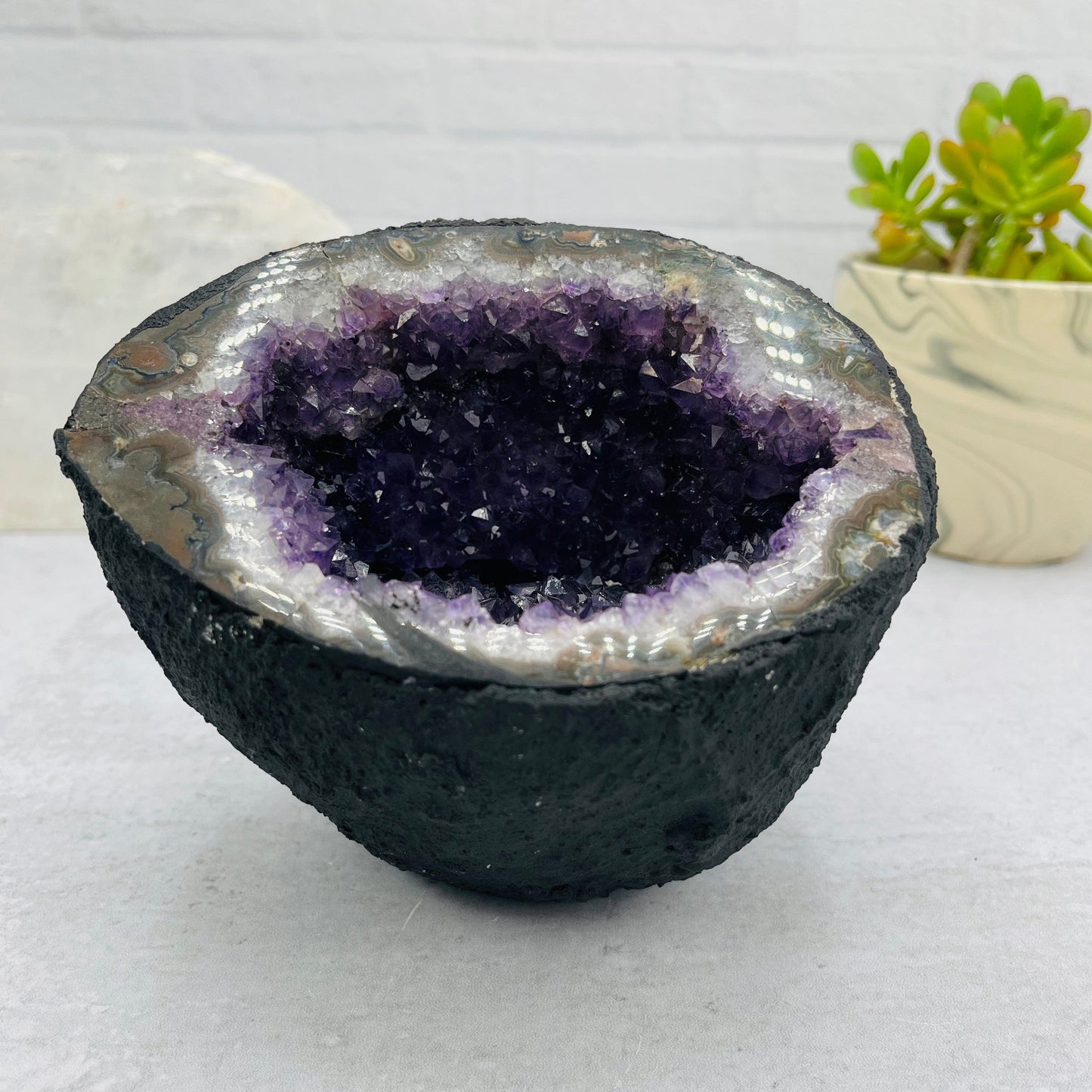 Amethyst Cathedral Geode Crystal - OOAK - Front View