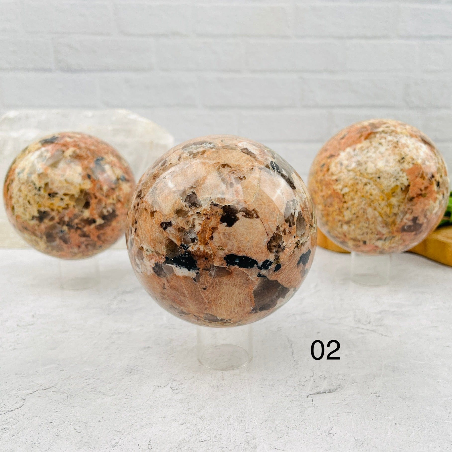  Tourmaline with Felt Spar Polished Sphere - You Choose-02