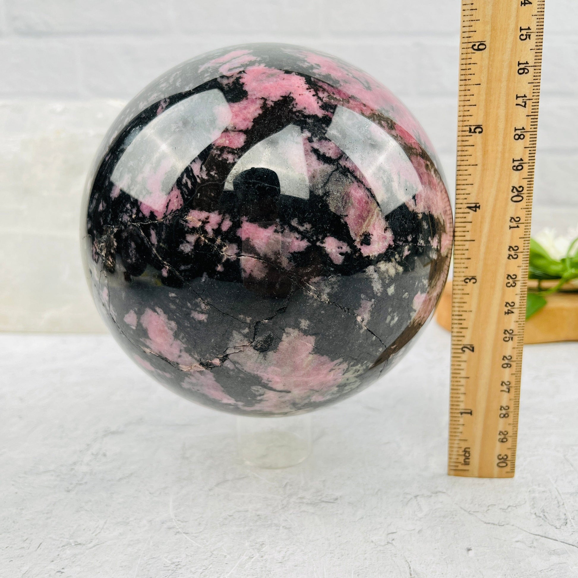 Large Rhodonite Spheres - OOAK- with measurements