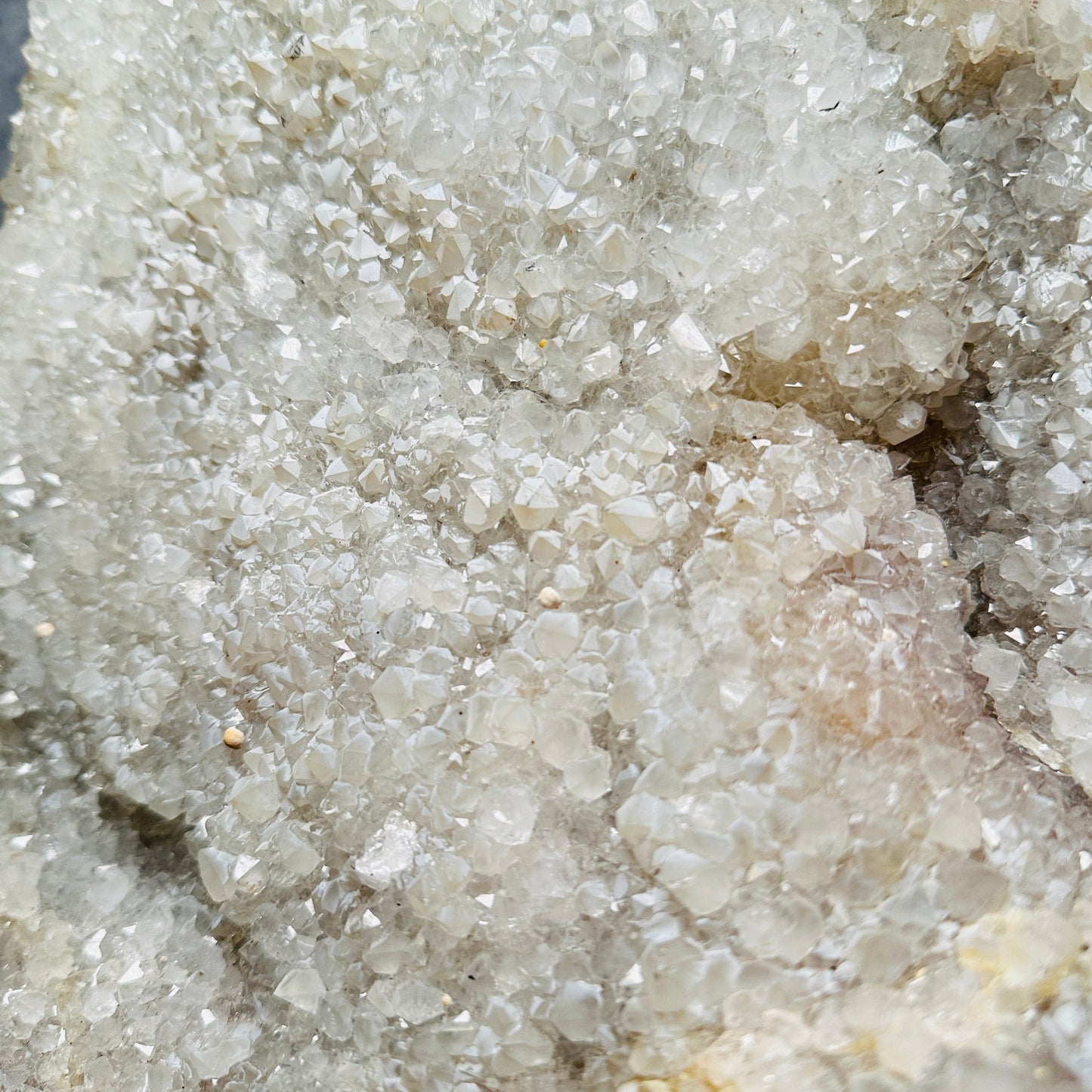 Large Gray Amethyst Cathedral with Calcite Druzy - OOAK -  close up