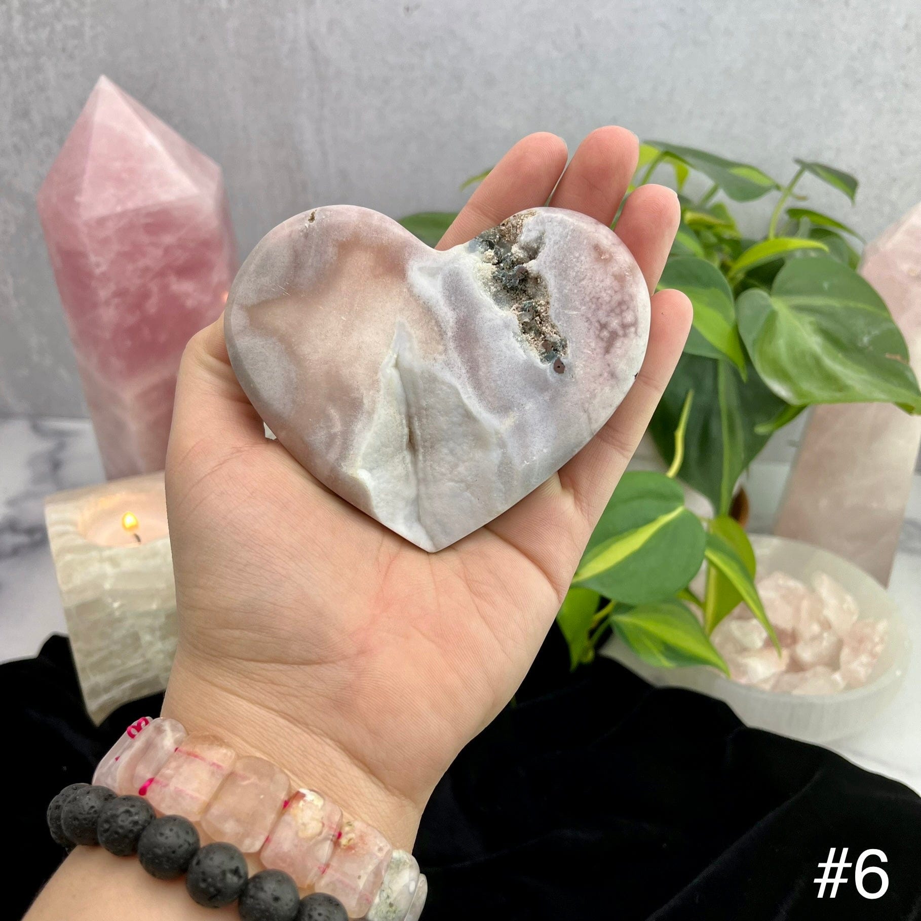 Pink Amethyst Hearts Top View Of Choice Number 6