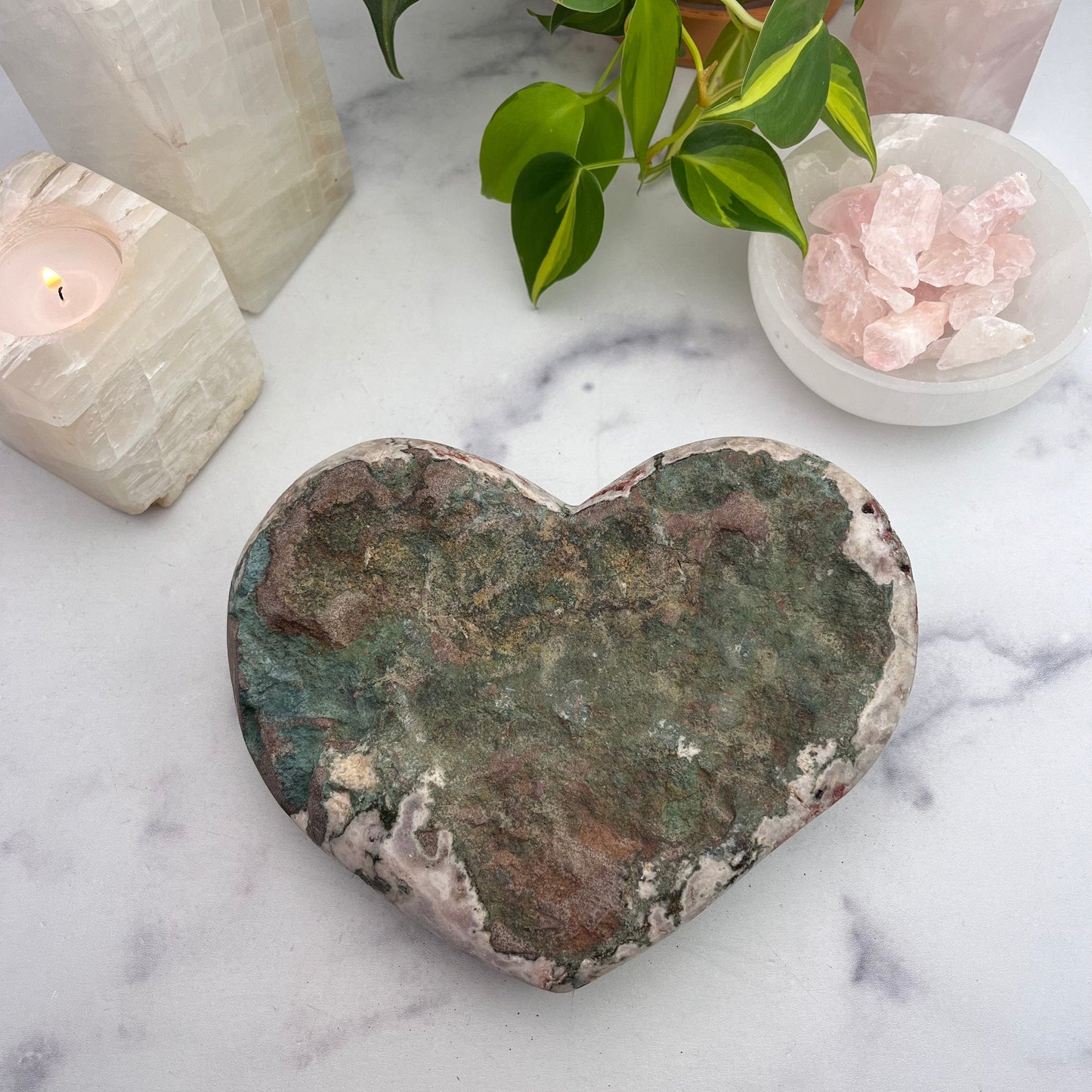 Pink Amethyst Druzy Heart Back View