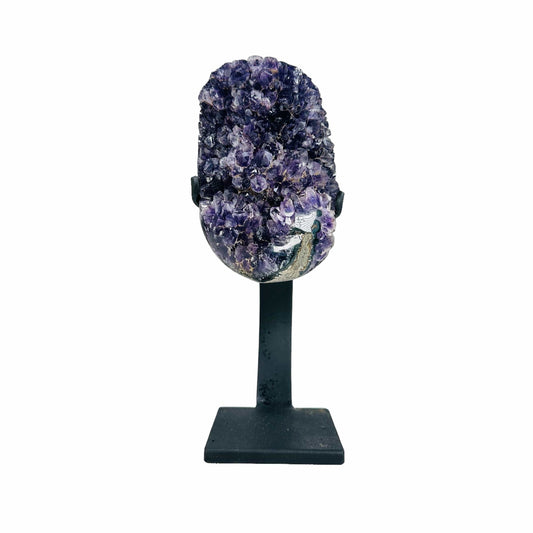 amethyst with stand on white background