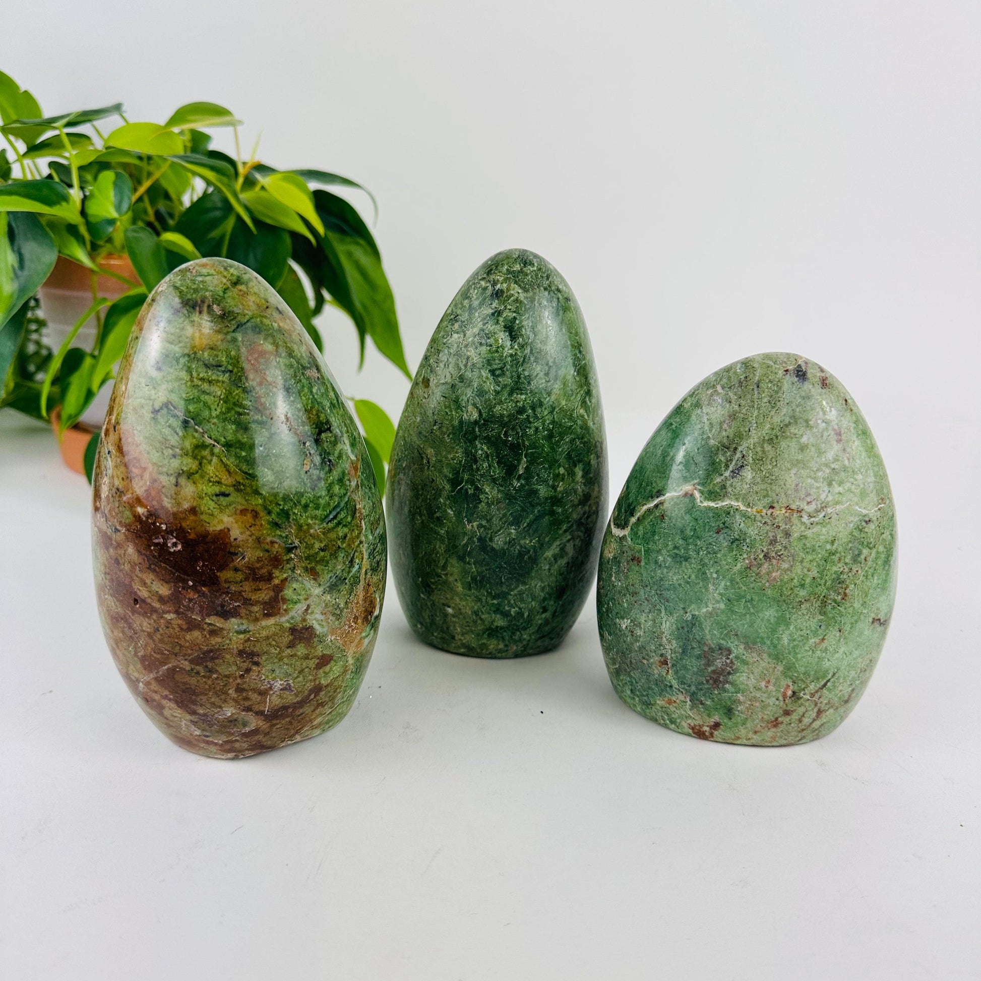 Green Opal Polished Cut Base - Lot of 3