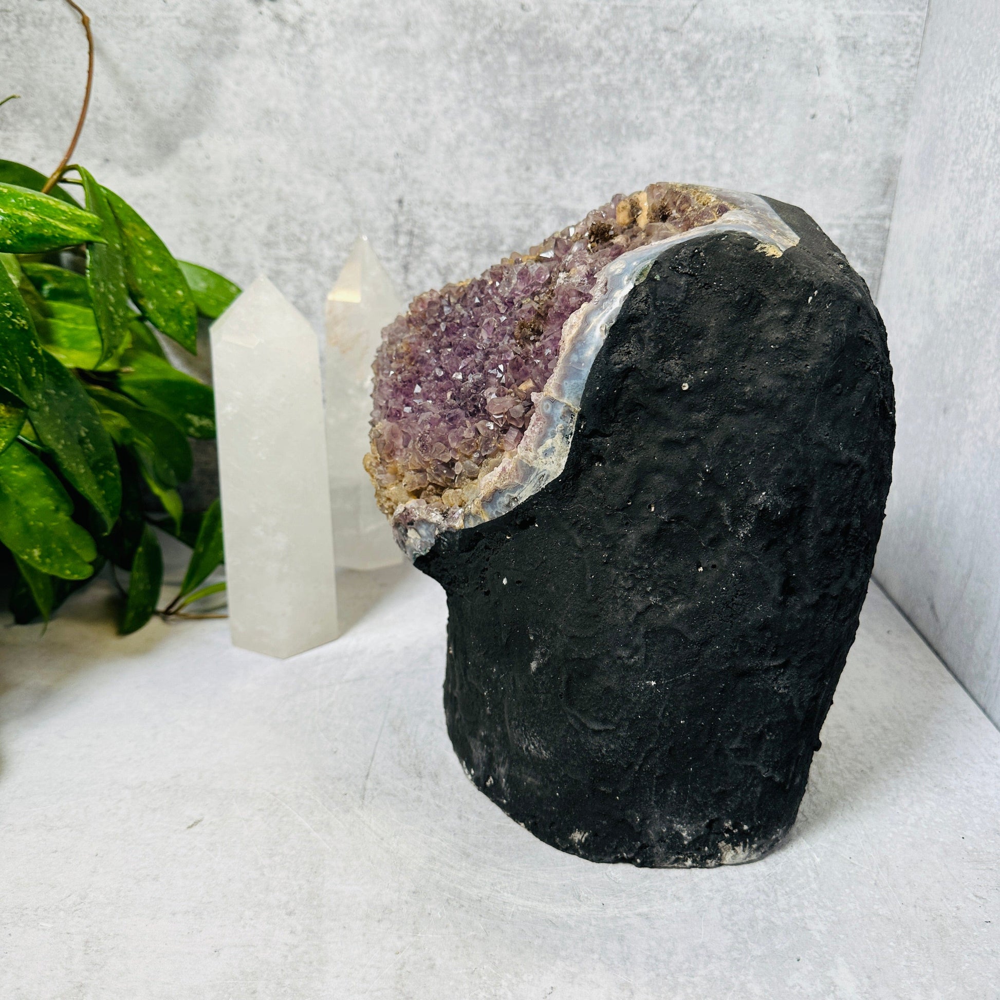 Very Large Amethyst Cathedral Cluster - OOAK -side