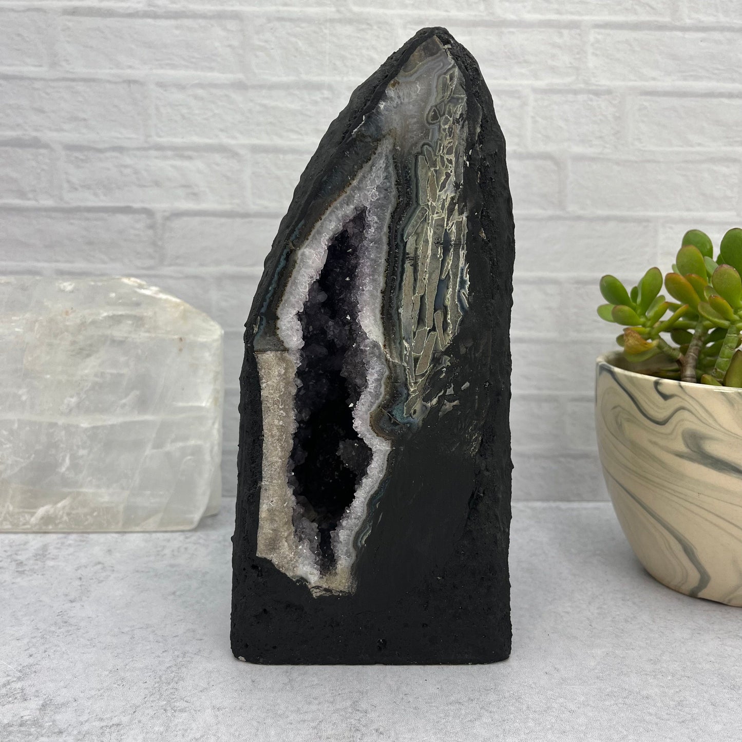 Amethyst Cathedral Geode Crystal - OOAK- front view