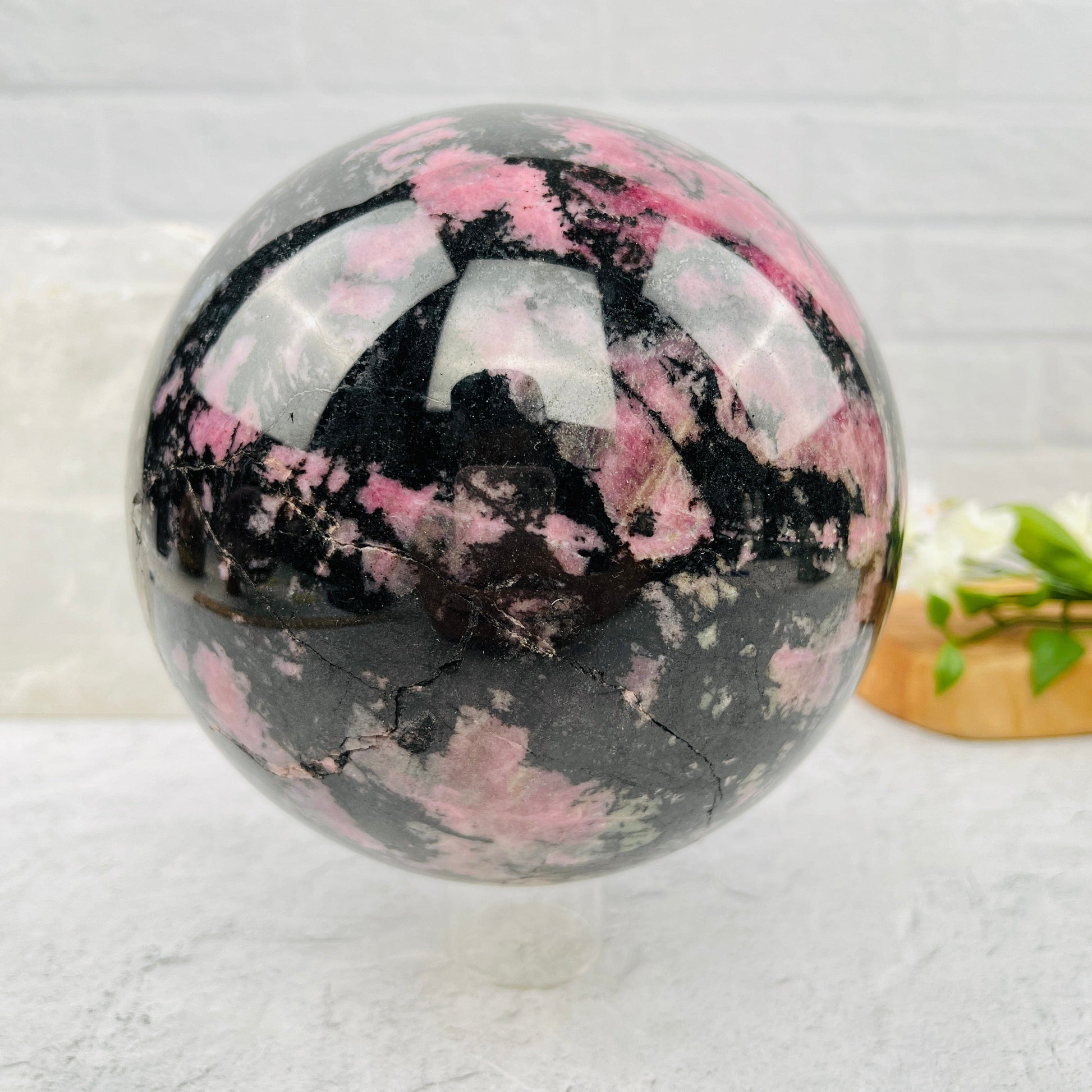 Large Rhodonite Spheres - OOAK - front