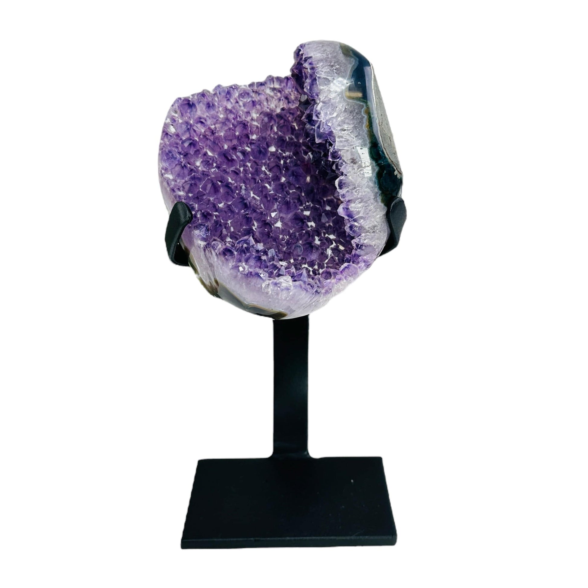 amethyst with stand on white background