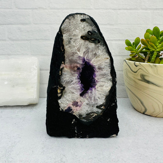 Amethyst Cathedral Geode Crystal - OOAK - Front View