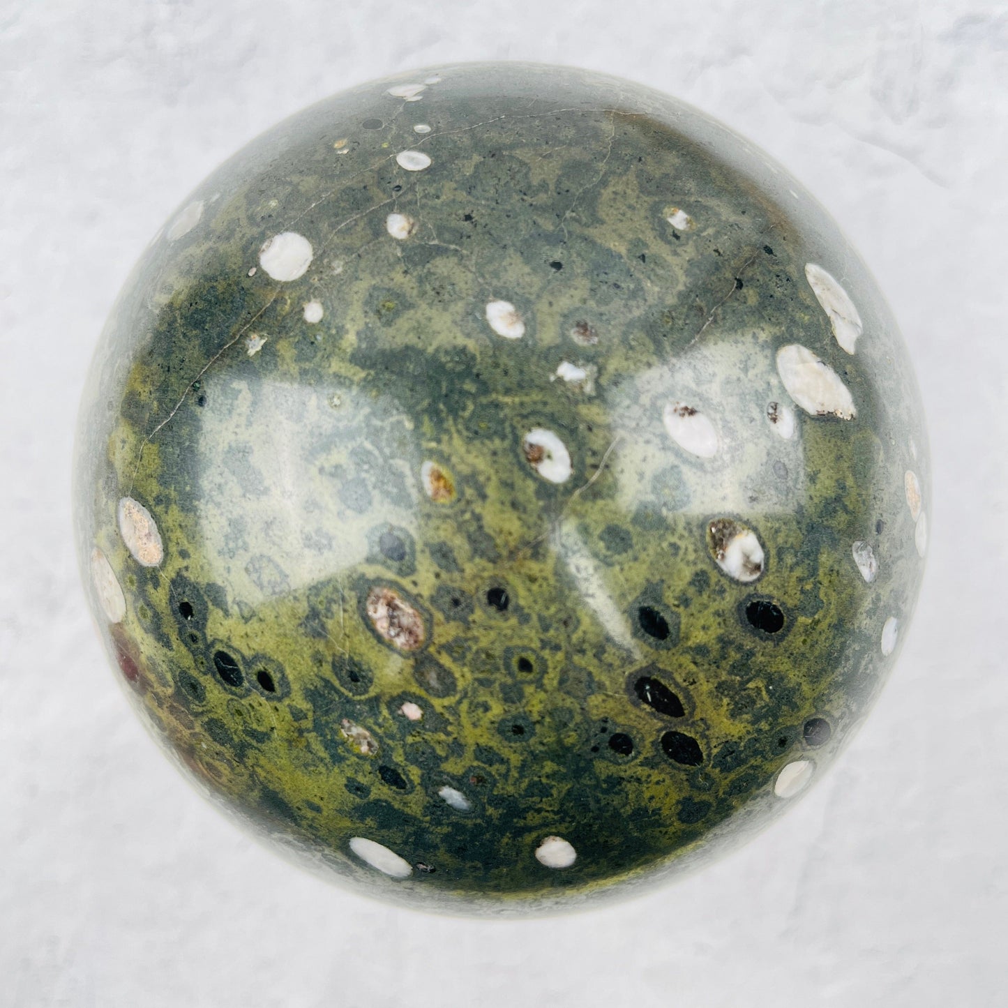 Large Plum Blossom Jasper Sphere - OOAK - - top