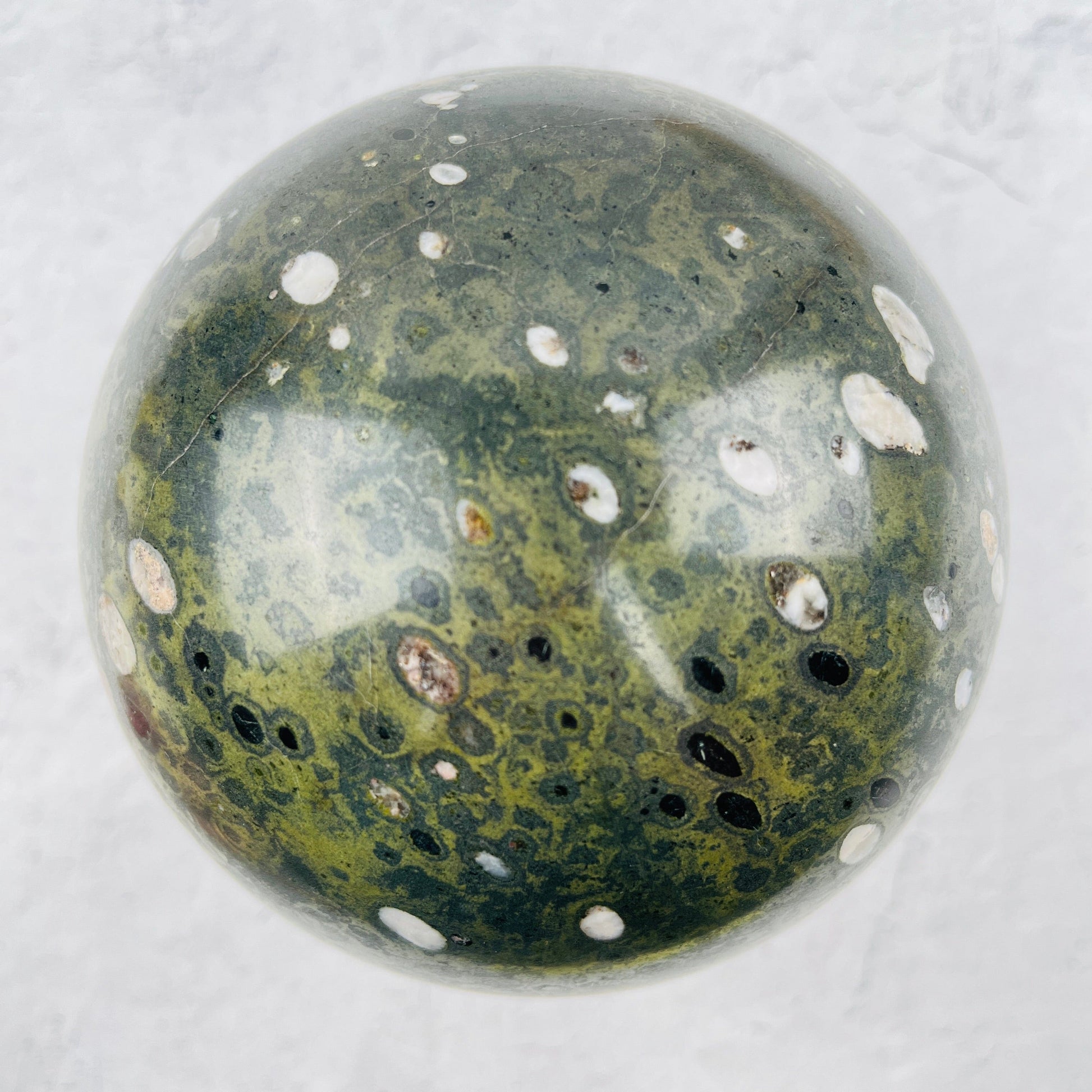 Large Plum Blossom Jasper Sphere - OOAK - - top