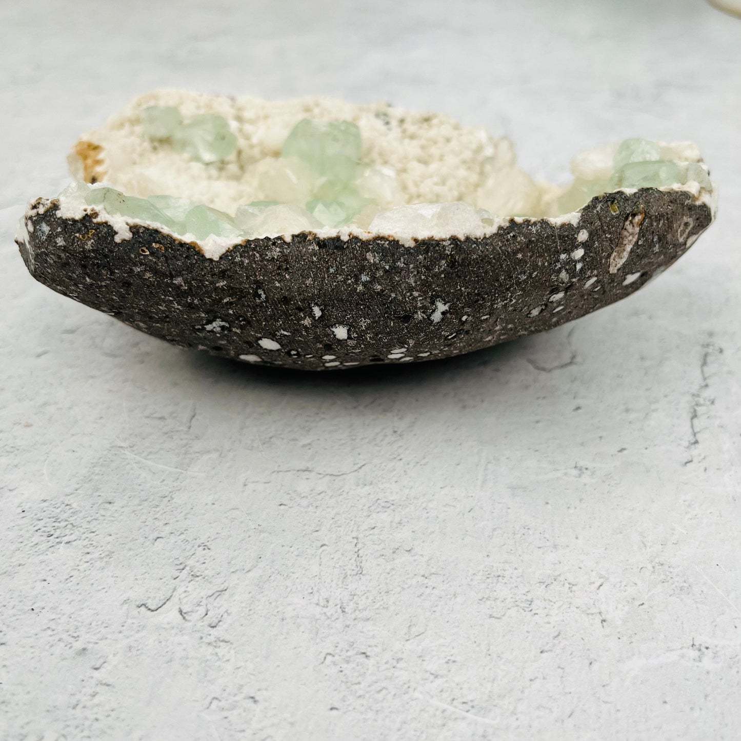 Natural Green Apophyllite with Stilbite Crystals Clusters Zeolites