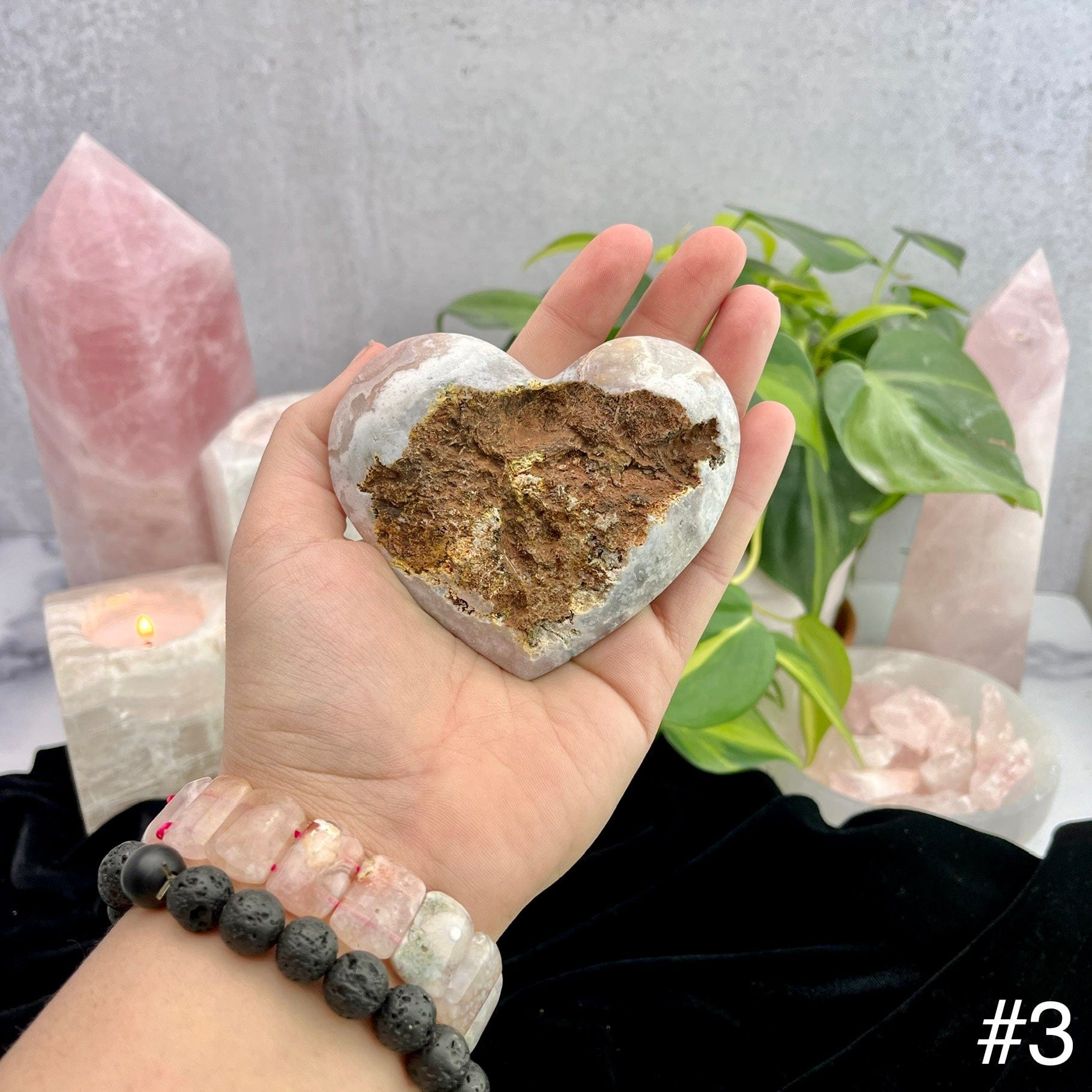 Pink Amethyst Hearts Top View Of Choice Number Three