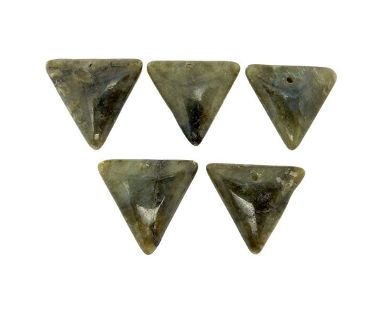 labradorite beads on white background