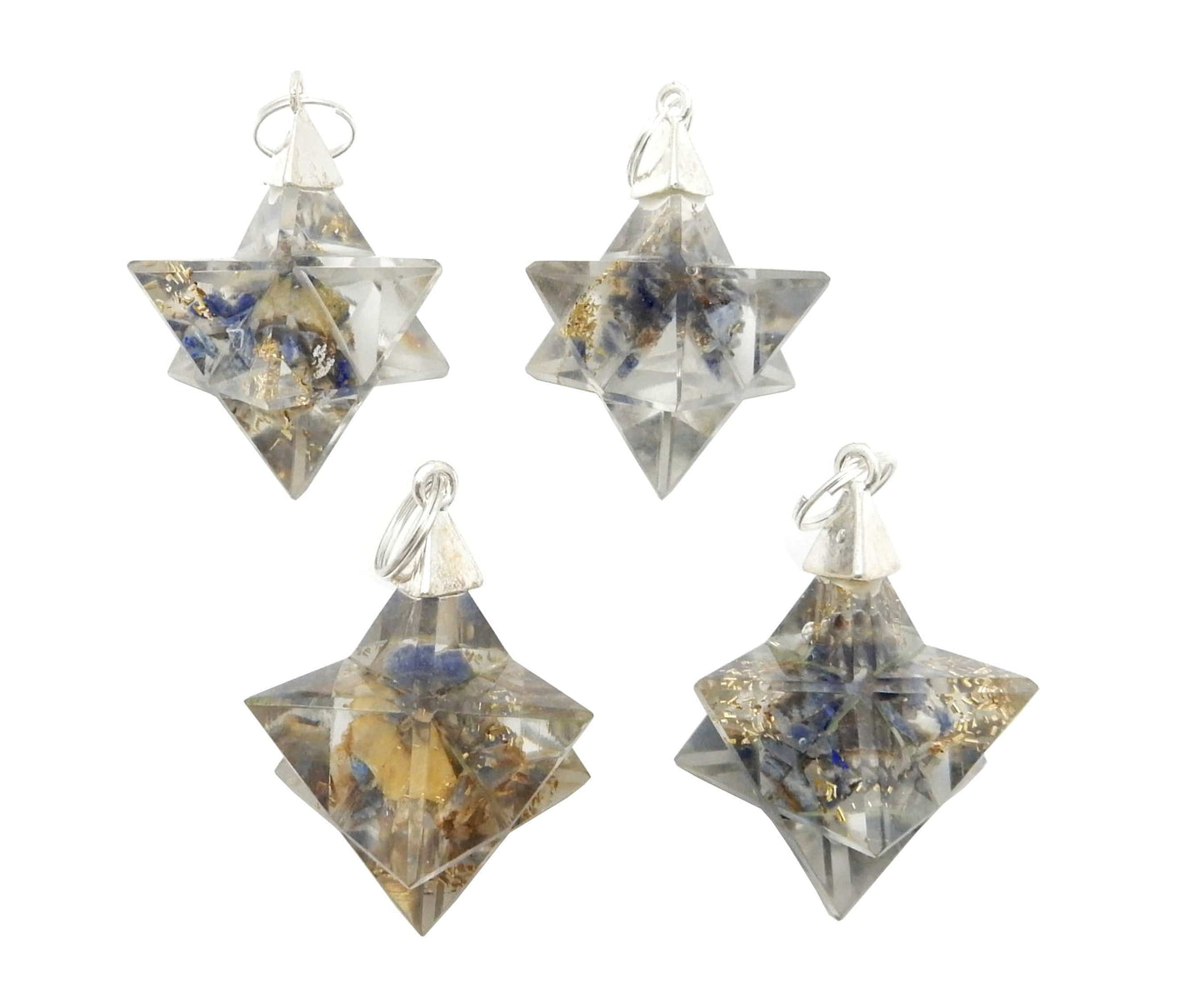 Merkaba - Merkaba Star Orgone Silver Toned Bail Pendant - 4 in a pic