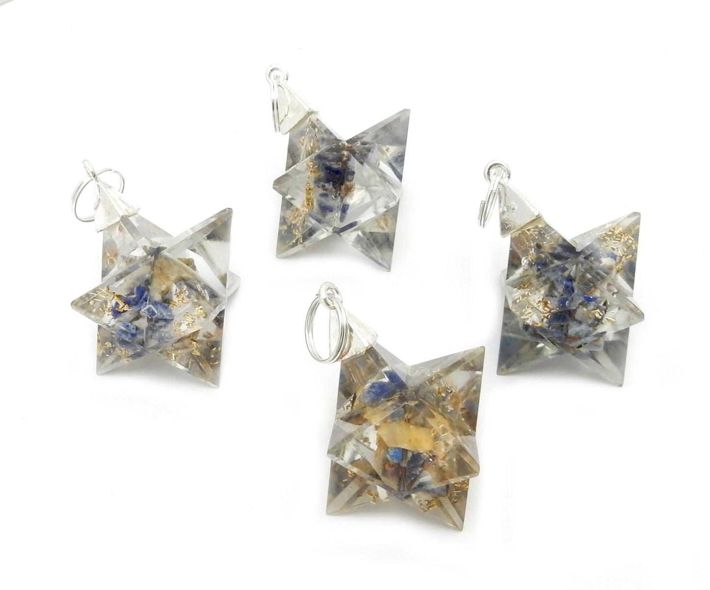 Merkaba - Merkaba Star Orgone Silver Toned Bail Pendant - side view