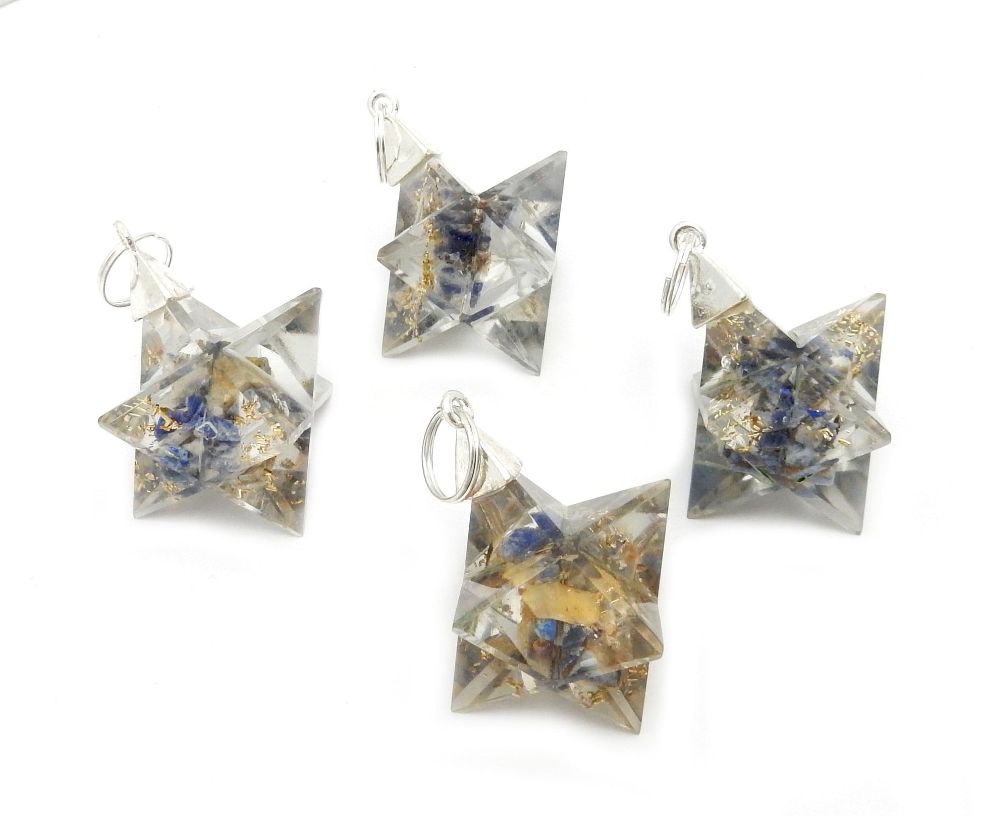 Merkaba - Merkaba Star Orgone Silver Toned Bail Pendant - side view