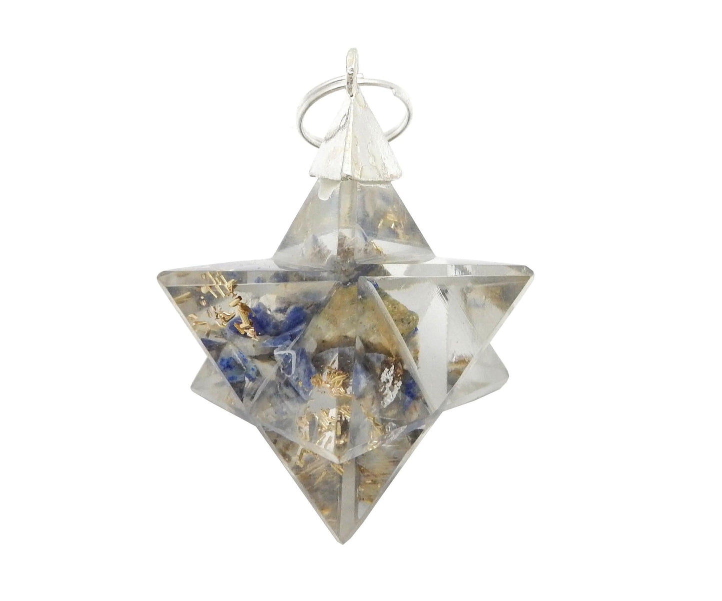 Merkaba - Merkaba Star Orgone Silver Toned Bail Pendant - close up of one
