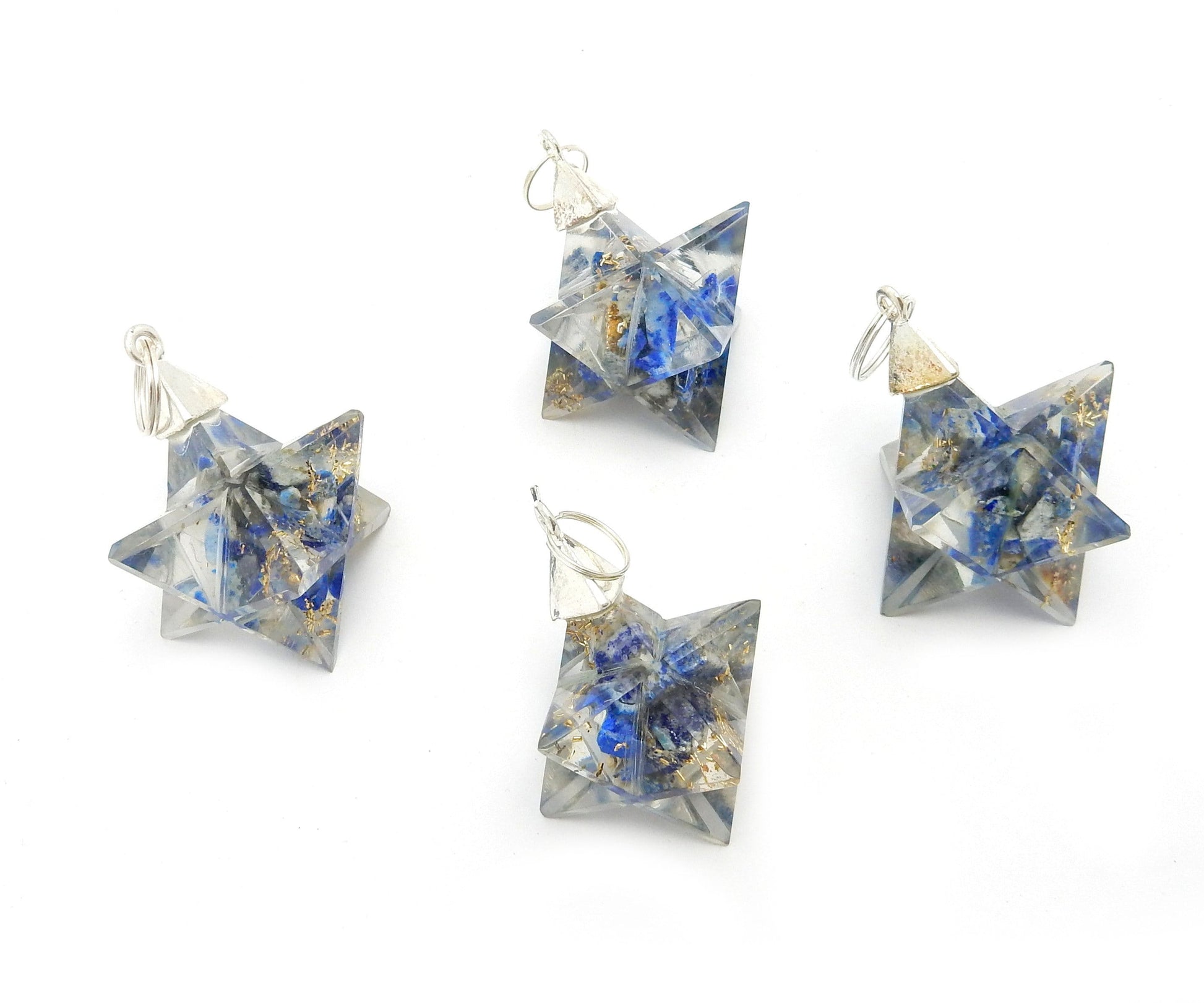 merkaba star pendants close up