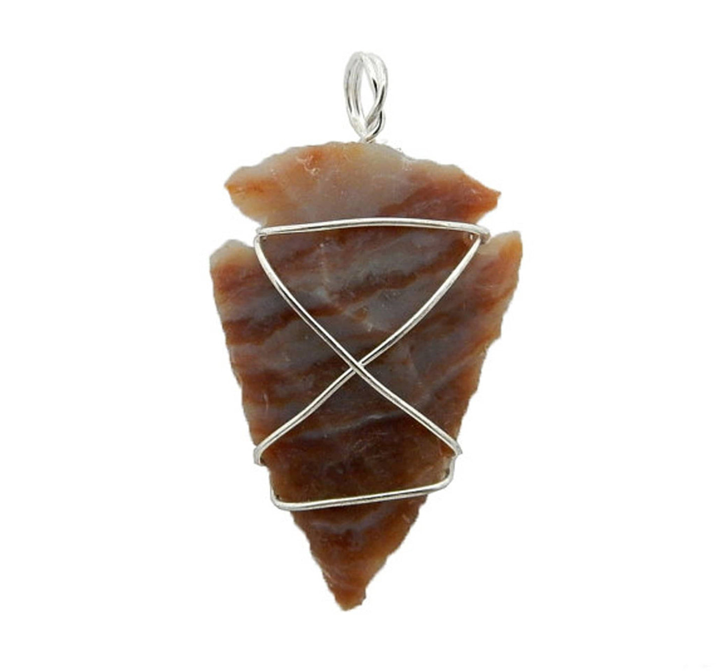 Jasper Arrowhead Pendant up close