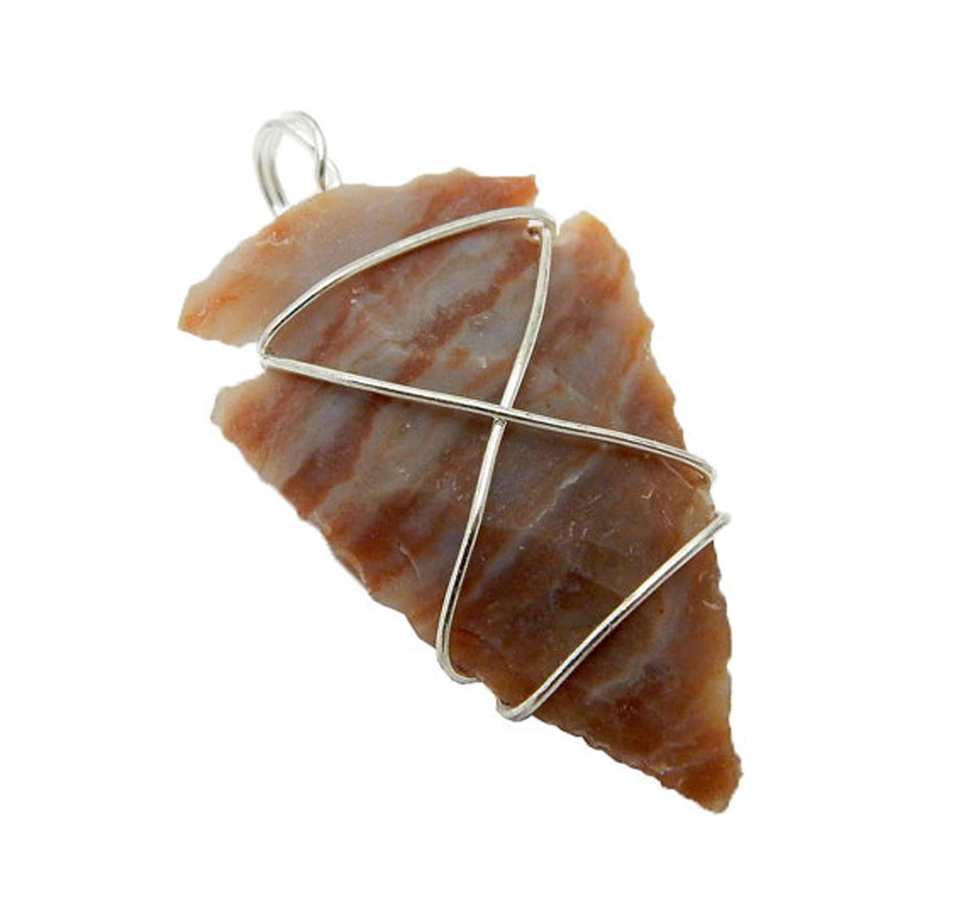 Jasper Arrowhead Pendant up close