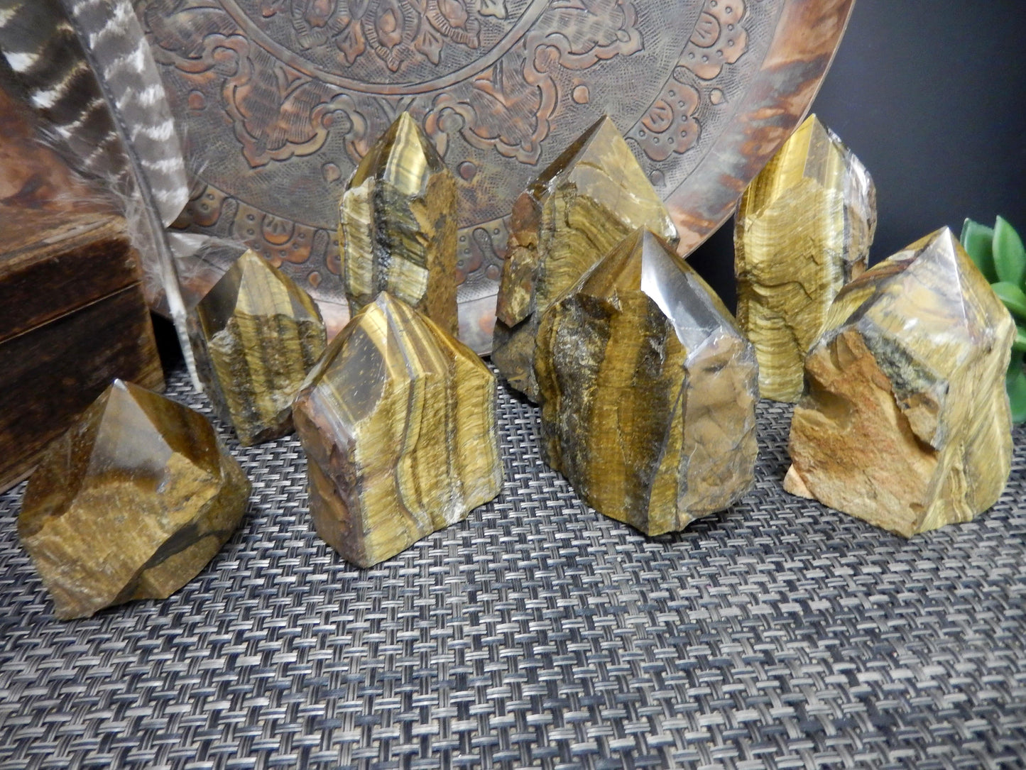 Points - Tiger Eye Semi Polished Points - Golden Tigers Eye - By Weight - (OB3)