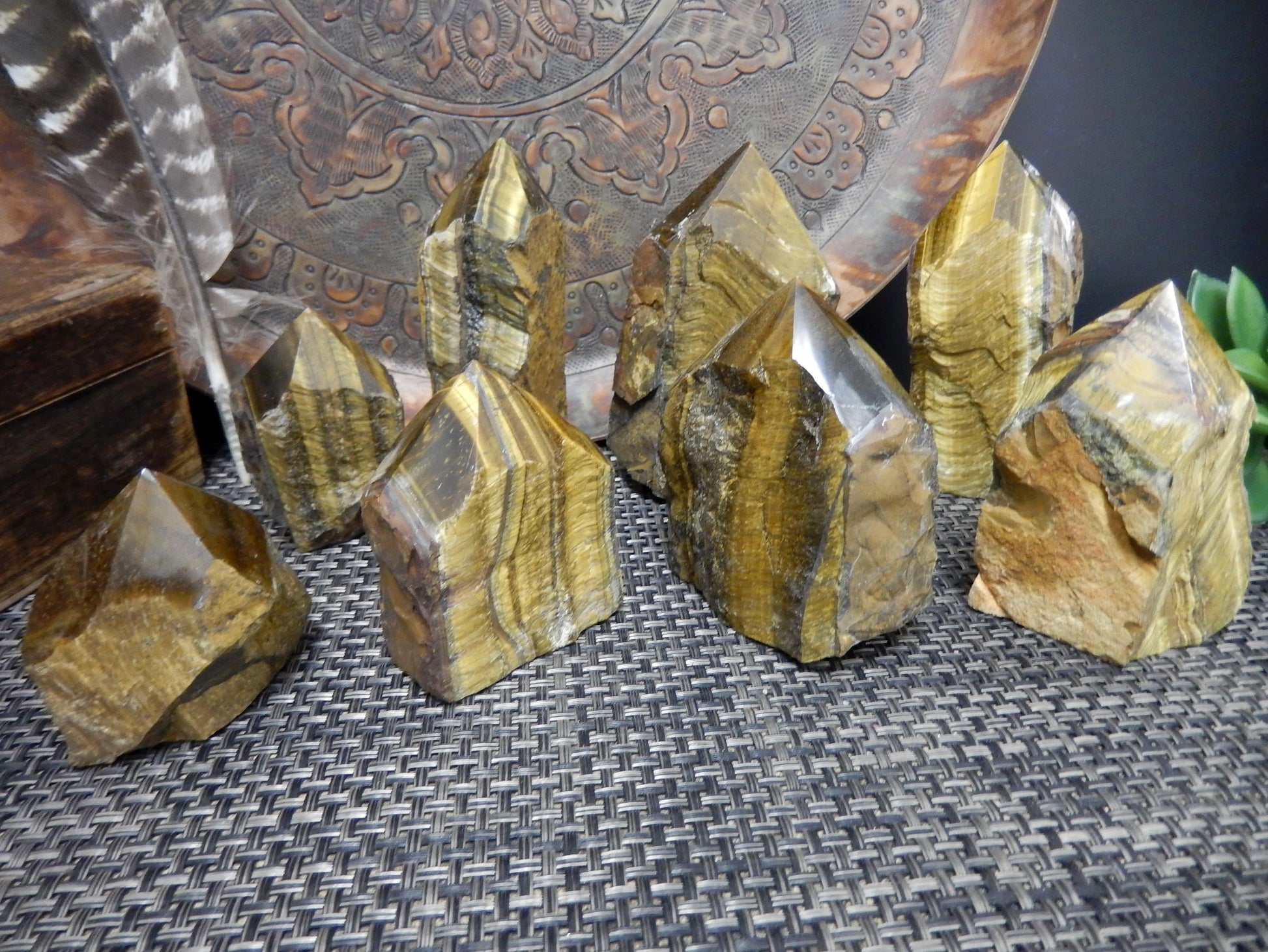 Points - Tiger Eye Semi Polished Points - Golden Tigers Eye - By Weight - (OB3)