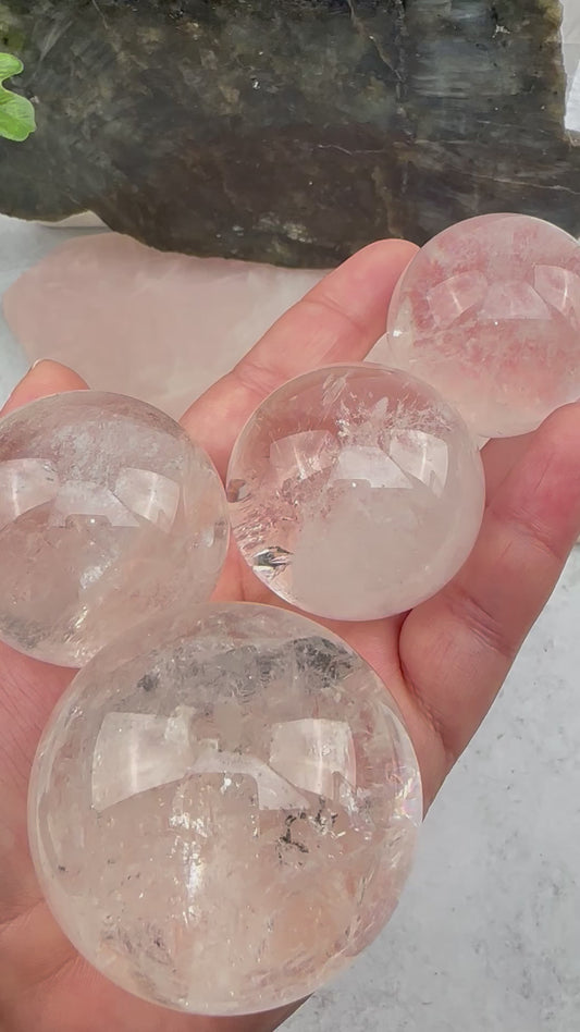 Clear Quartz Crystal Polished Spheres - By Weight