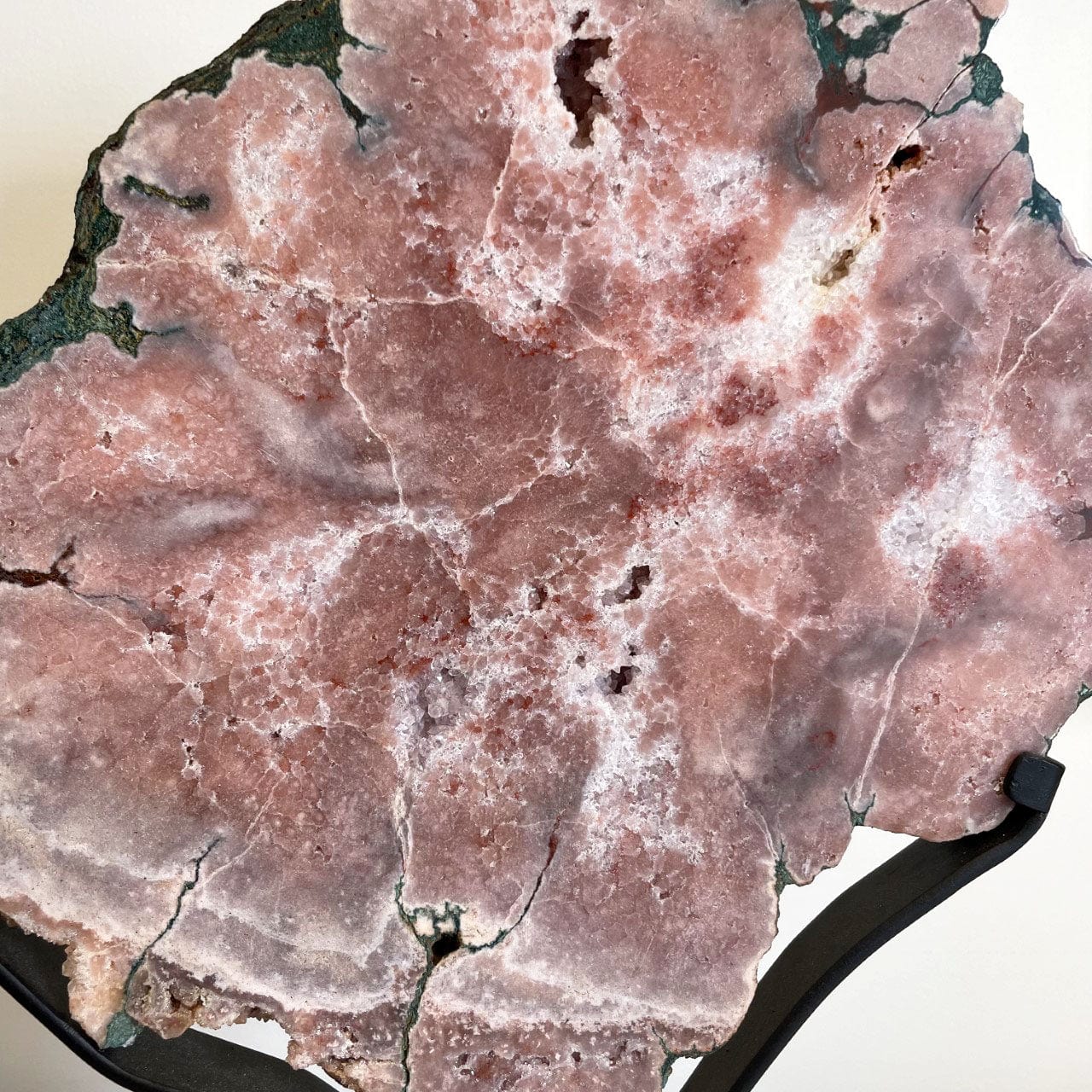 close up of one pink amethyst wing side