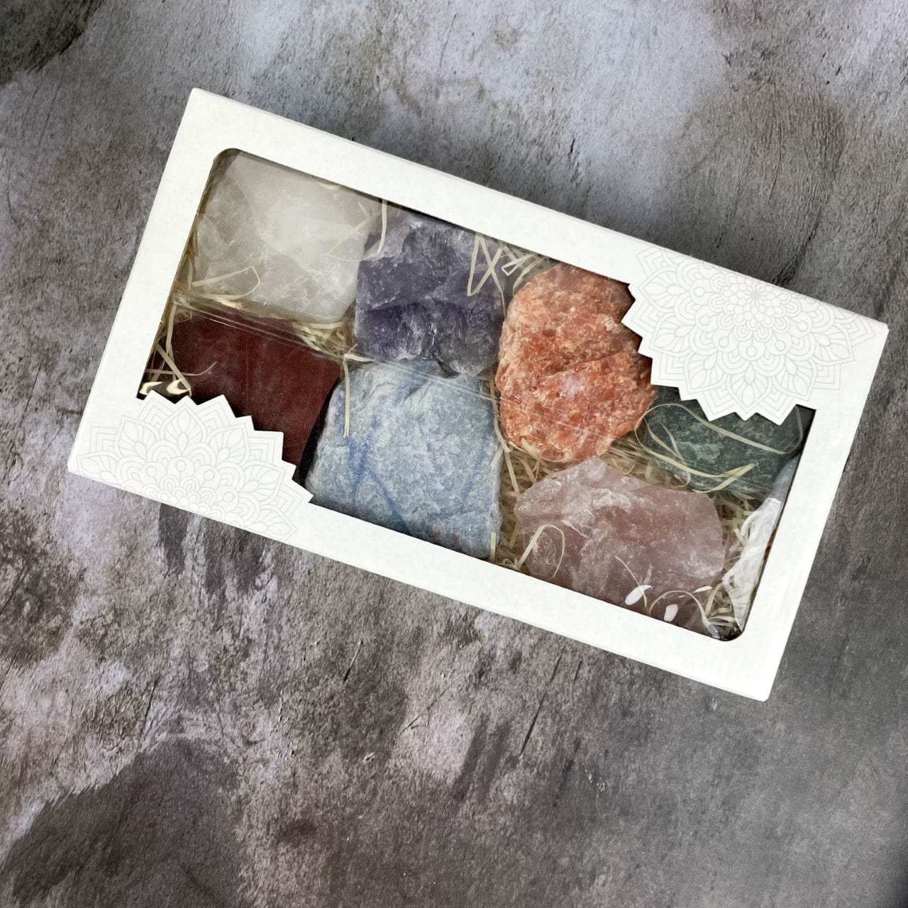 Chakra Rough Stone Crystal Set of 7 - Boxed Collection