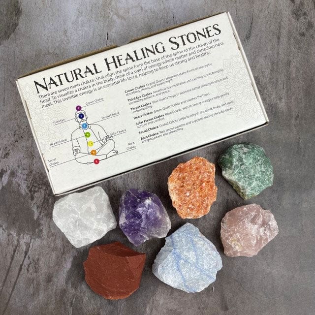 Chakra Rough Stone Crystal Set of 7 - Boxed Collection