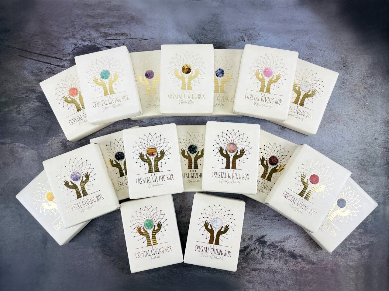 all boxes of stones from the Crystal Giving Box Collection - Set of 6