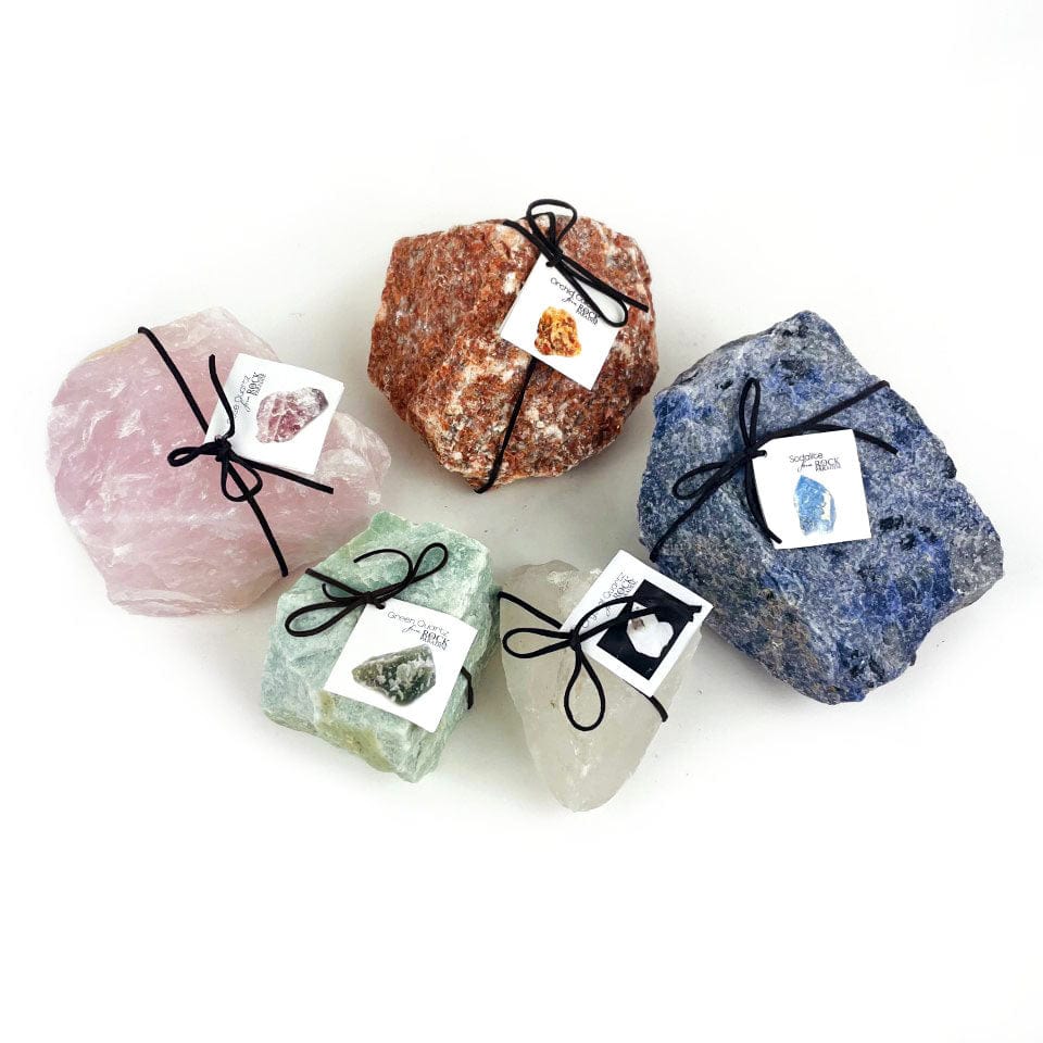all the stones available in these sizes, rose quartz, orchid calcite, sodalite, green quartz and crystal quartz