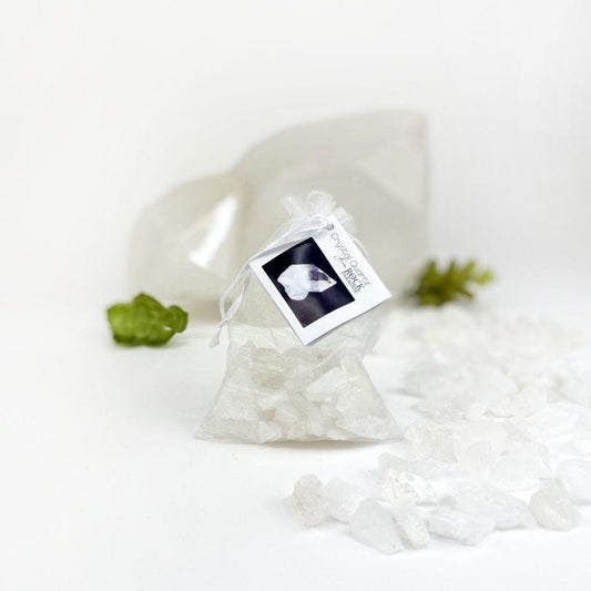 Crystal Quartz Stones - Tied & Tagged in an Organza Bag