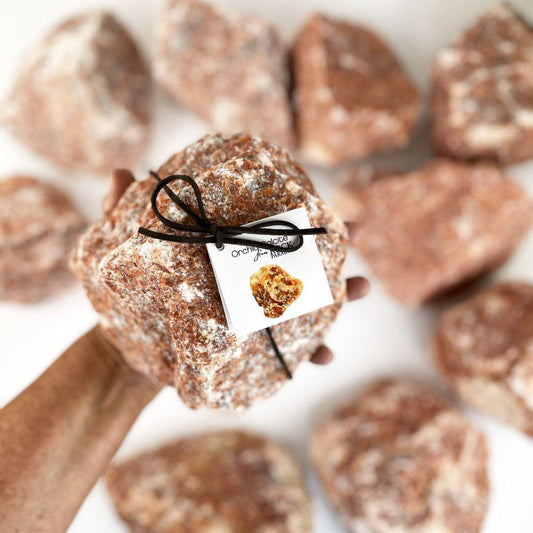 Orchid Calcite Chunk - SUPER SIZE piece in a hand for size