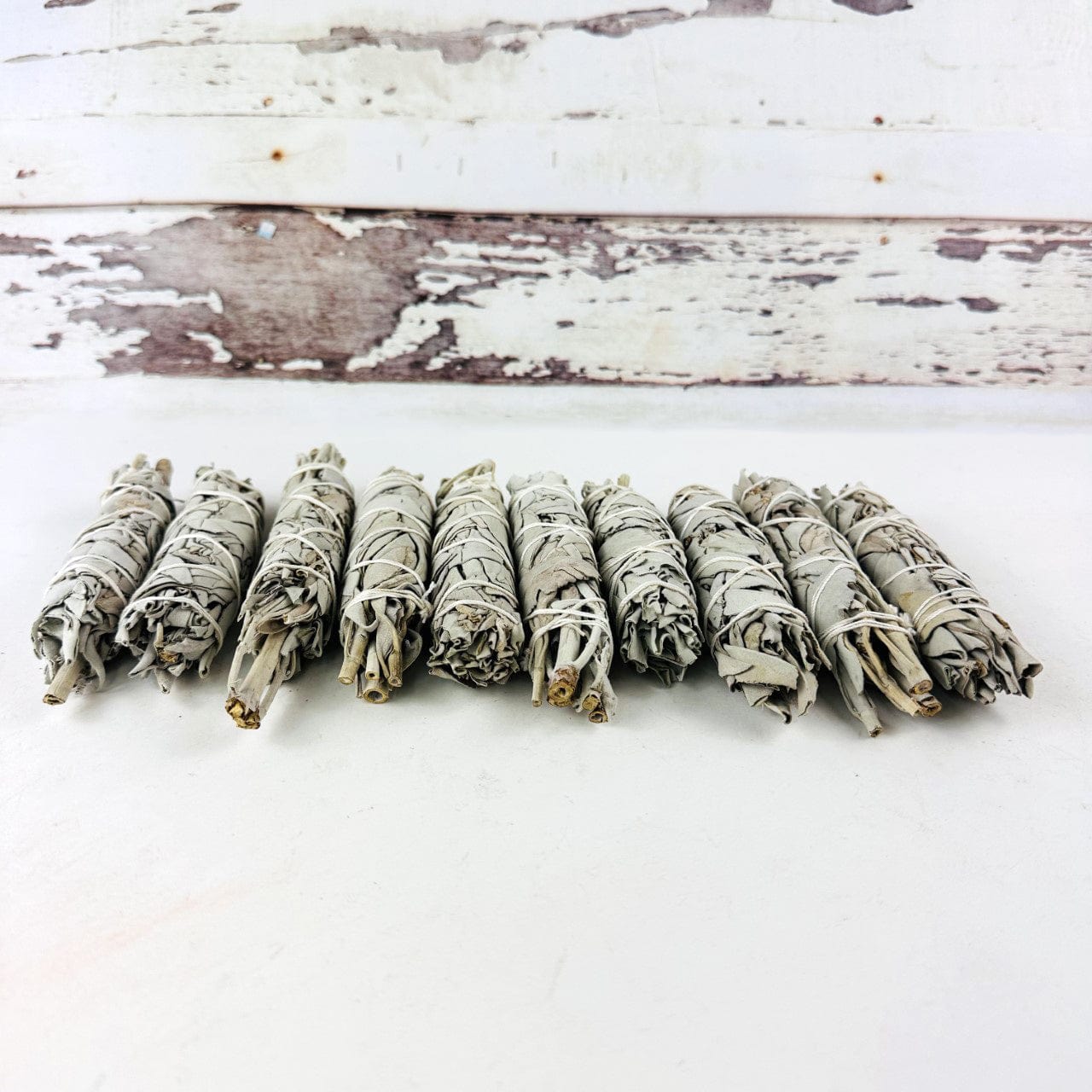 White Sage Sticks -  10 BUNDLES shown from the size