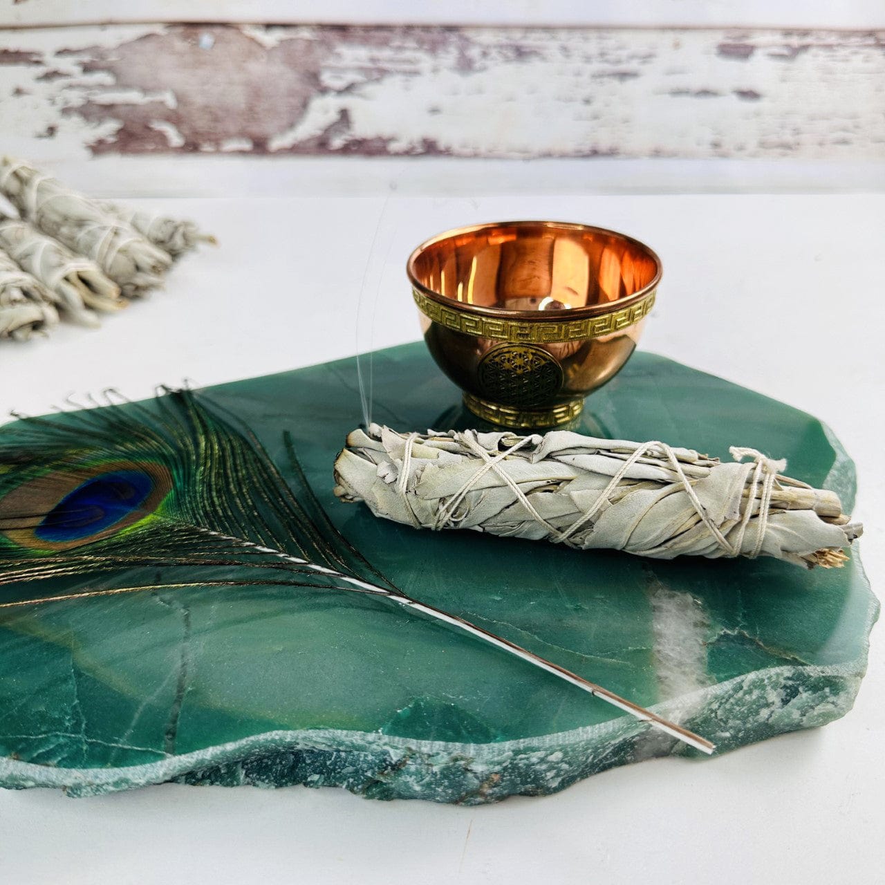 White Sage Stick on a stone display